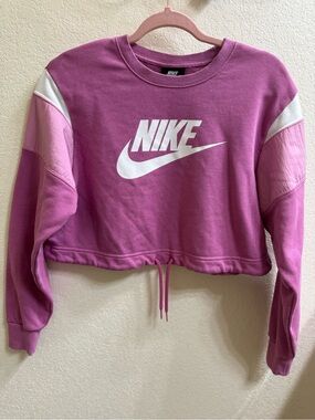 Nike Magenta Cropped Sweatshirt with White Logo